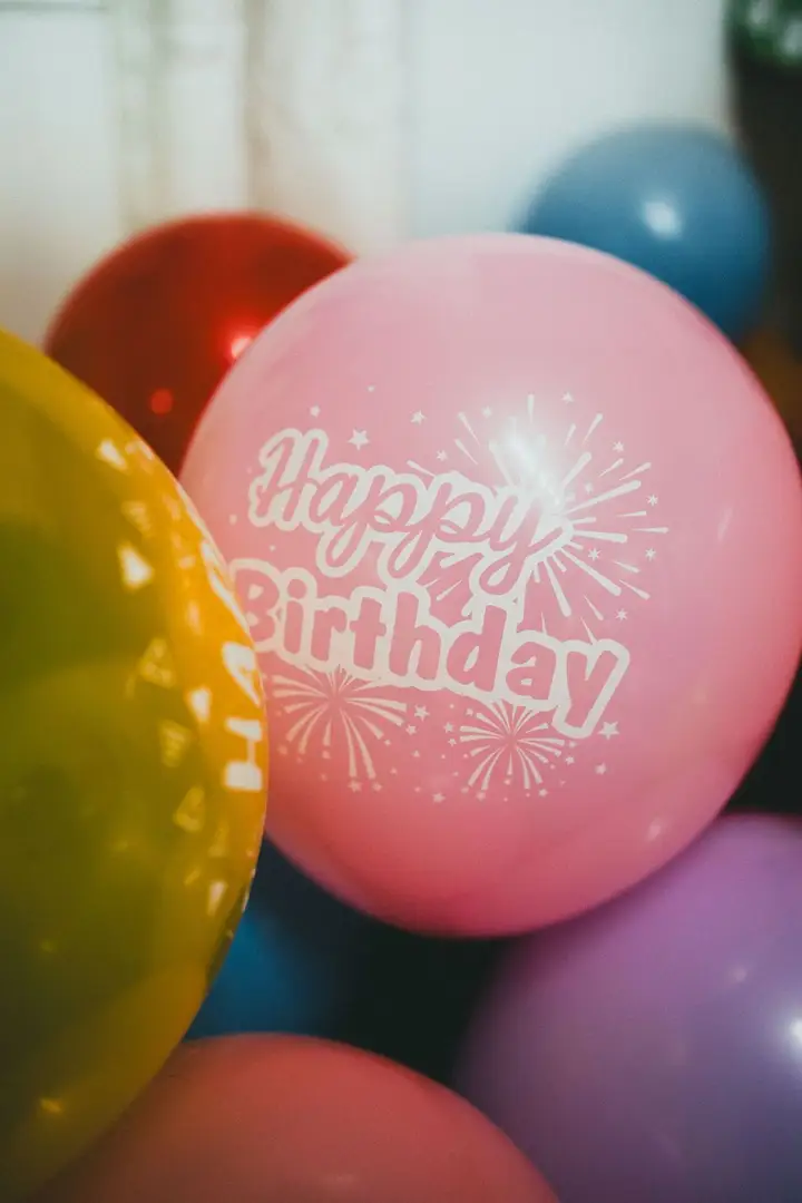 Colorful kids' birthday party with balloons